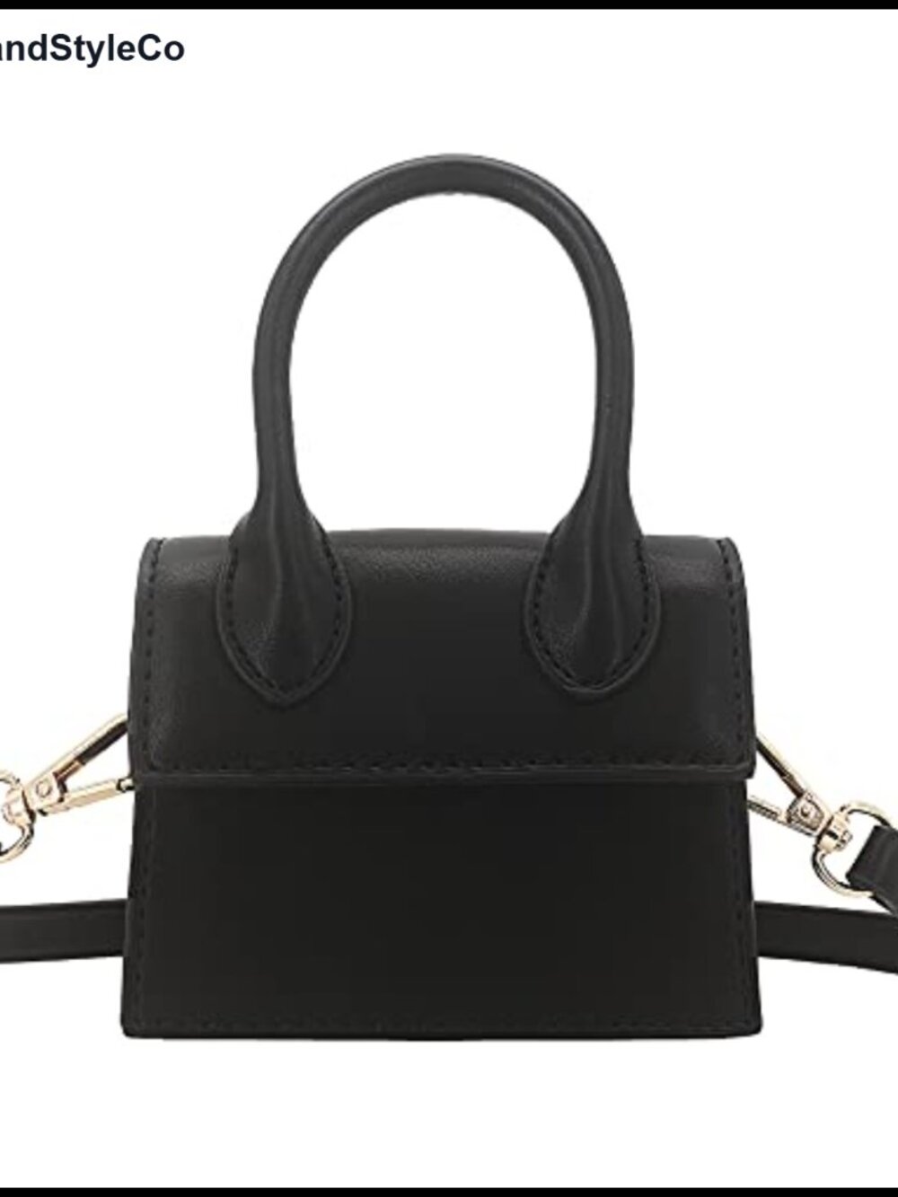 Mini Crossbody Bag Vegan Leather Flap Purse Top-Handle Clutch Handbag